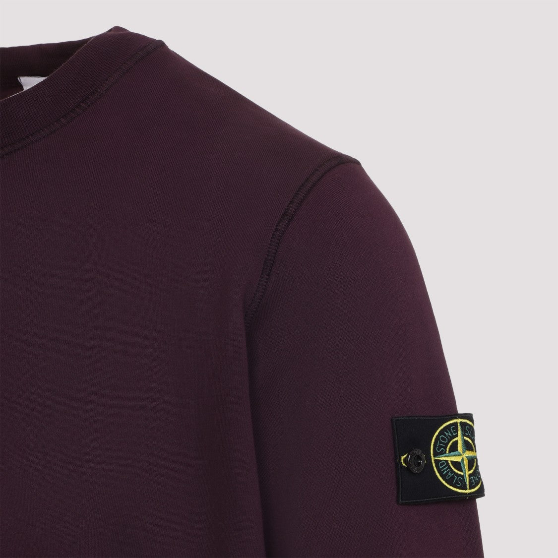 Stone Island Burgundy Cotton Crew Neck Sweatshirt