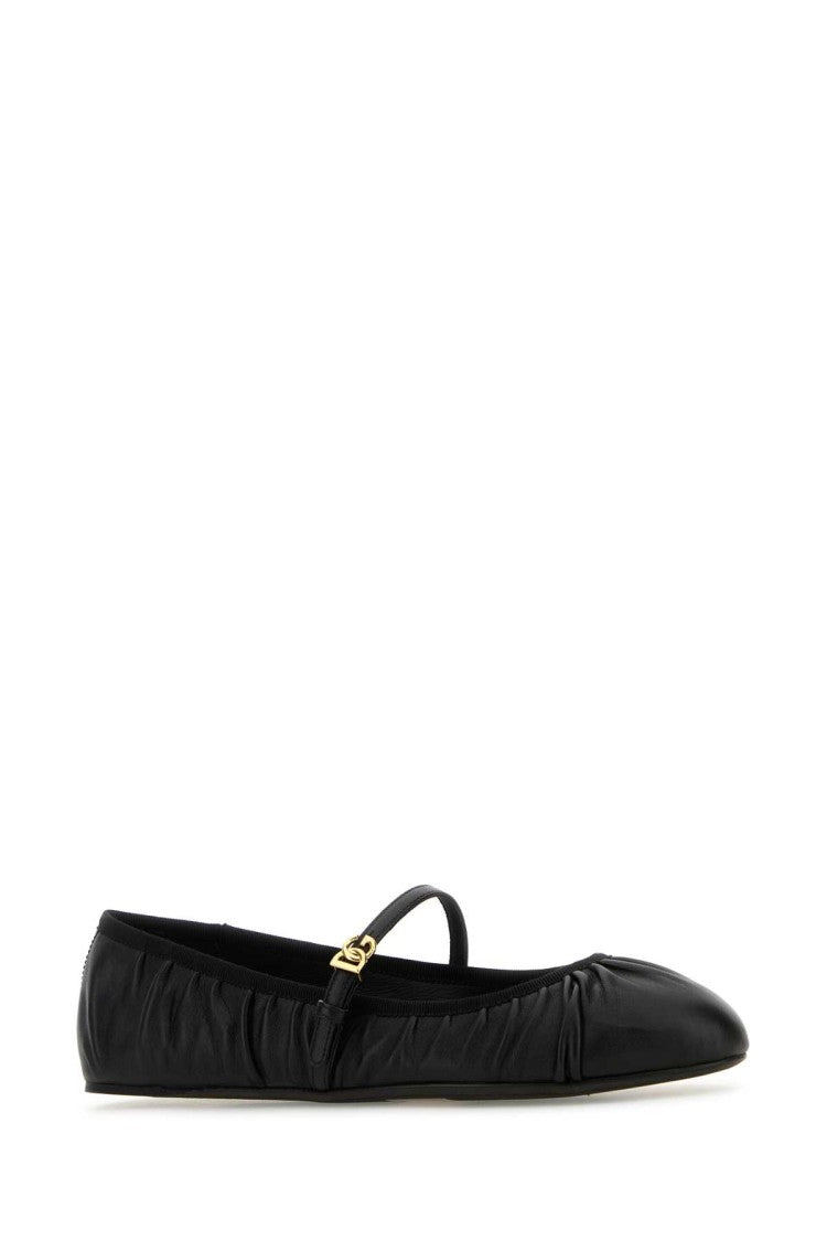 Dolce & Gabbana Black Nappa Leather Ballerinas