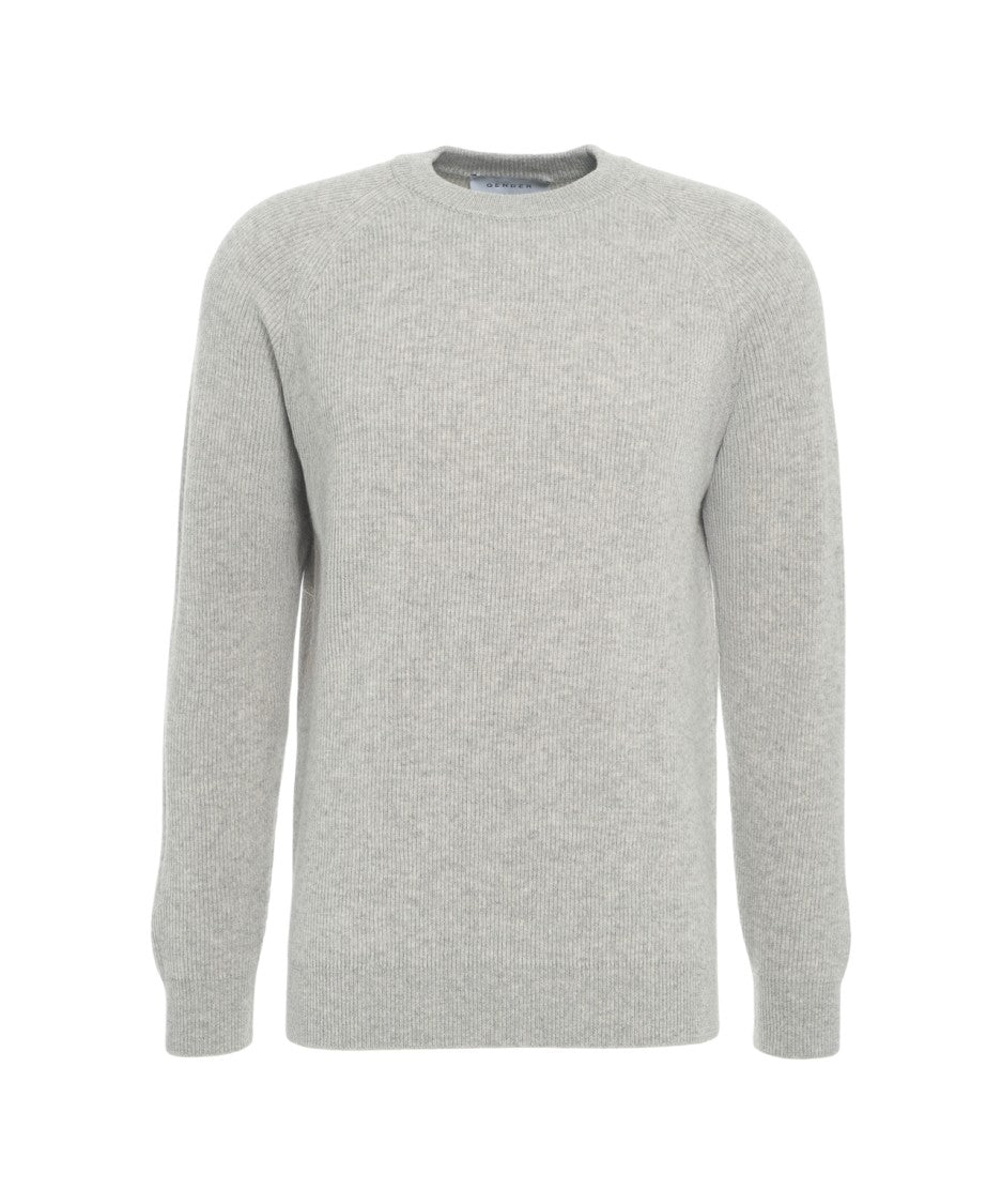 Gender Ribbed Knit Pullover With Classic Round Neckline And Timeless Silhouette