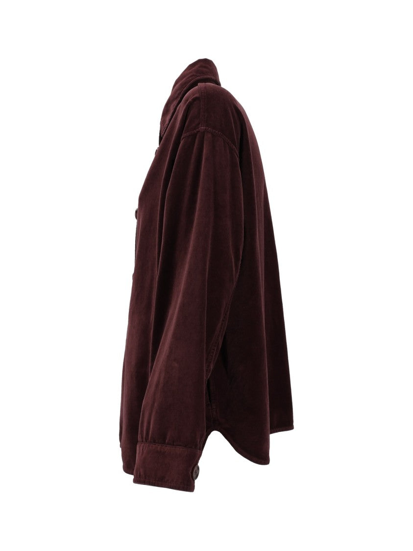 Aspesi Burgundy Velvety Textured Jacket