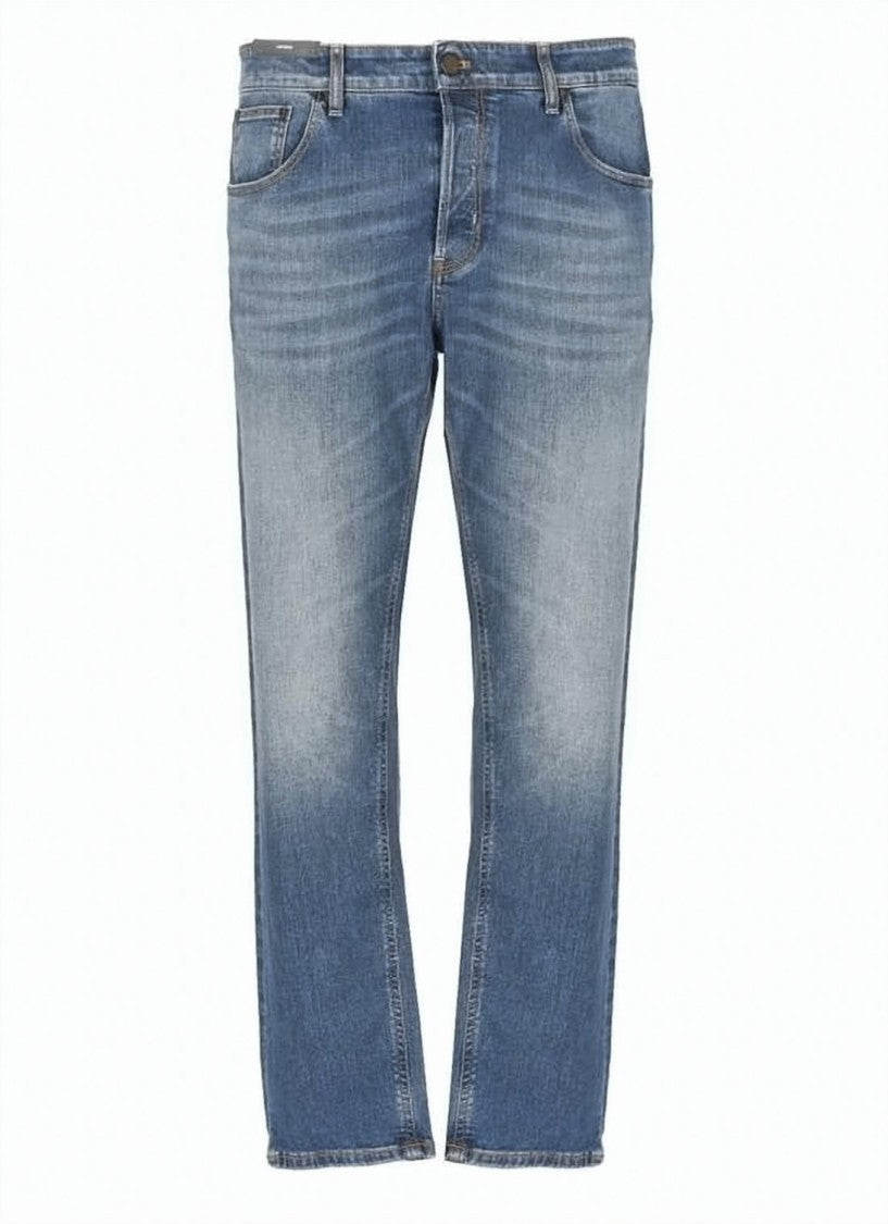 Pt Torino Five-Pocket Denim Pants With Slightly Faded Wash