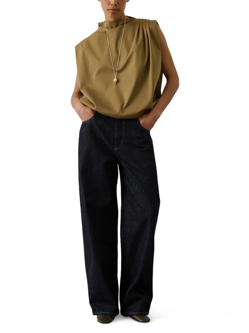 Soeur Boxy Sleeveless Top With Pleated Detail
