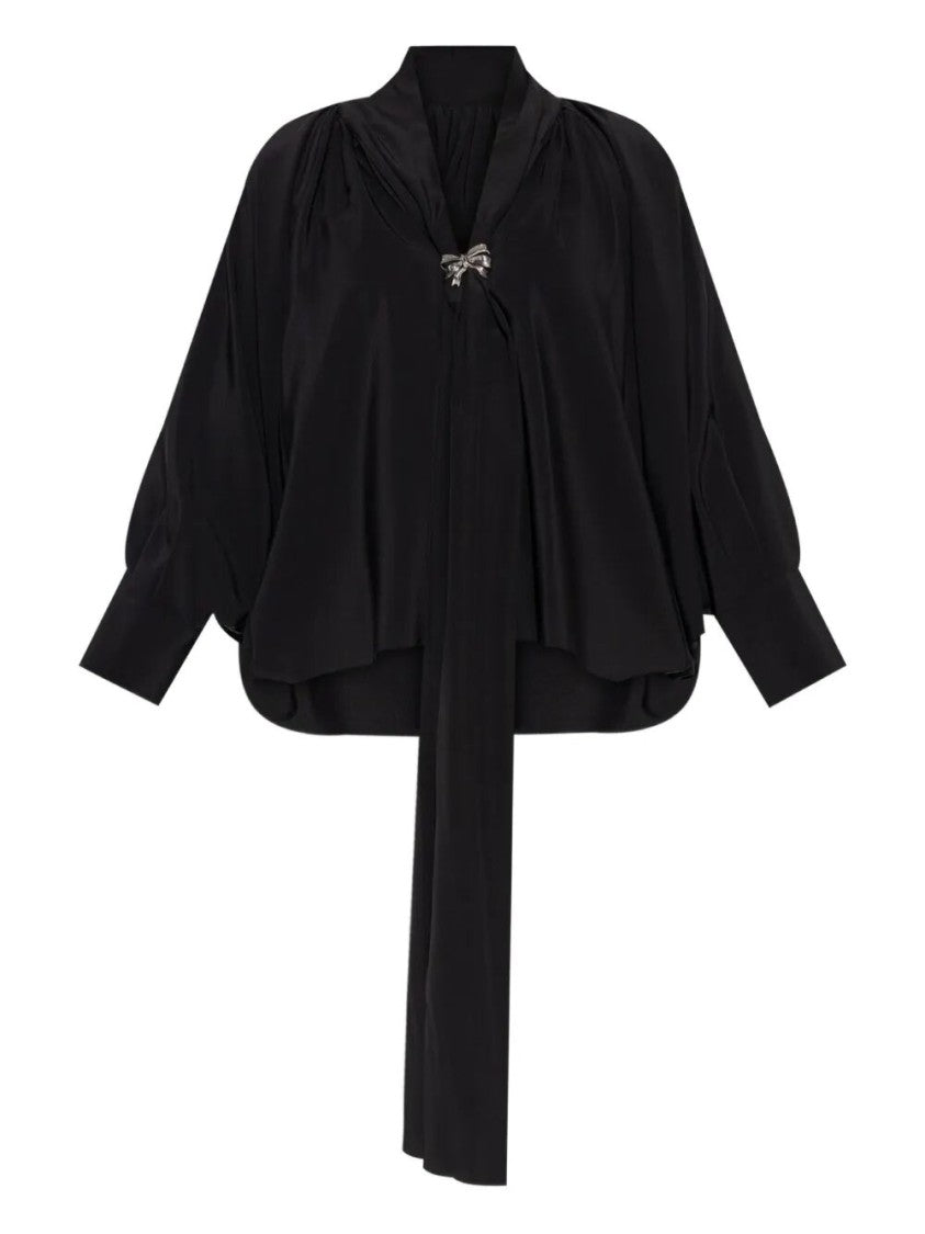 Max Mara Relaxed Silk Shirt With Voluminous Sleeves