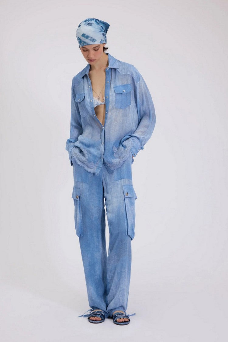 Ermanno Denim Cotton Shirt