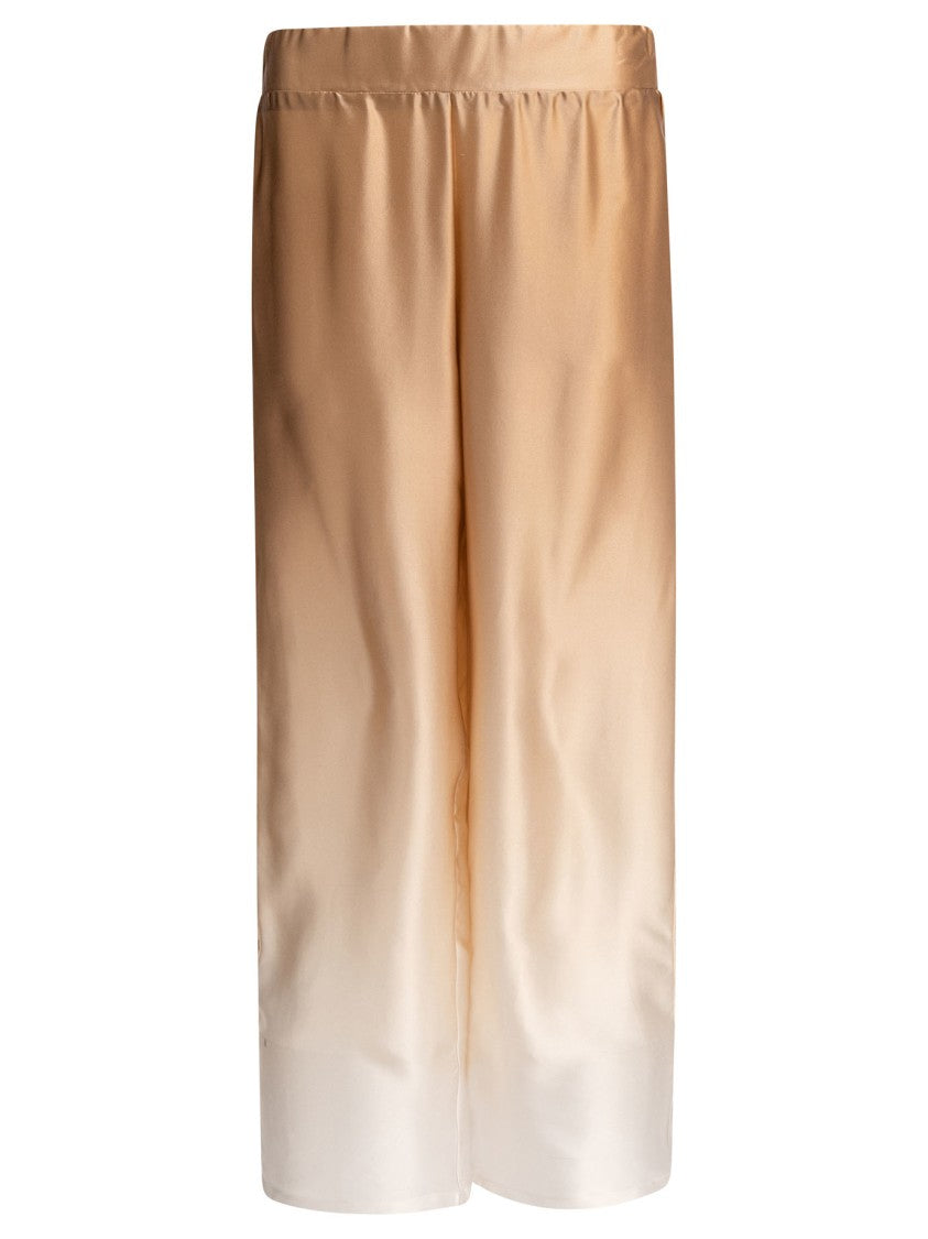 Sleep No More Beige Silk Trousers With Ombre Effect