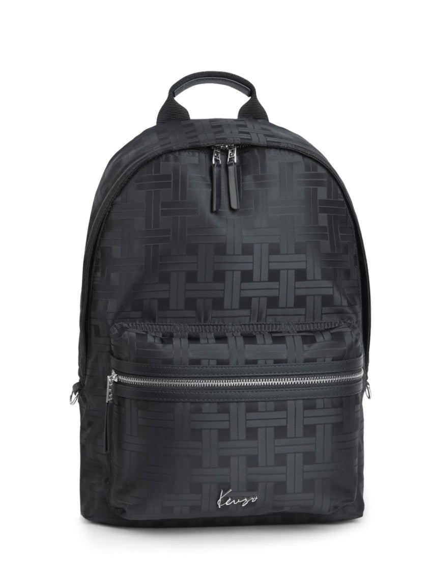 Kenzo Neutrals Walls Woven Pattern Polyester Backpack