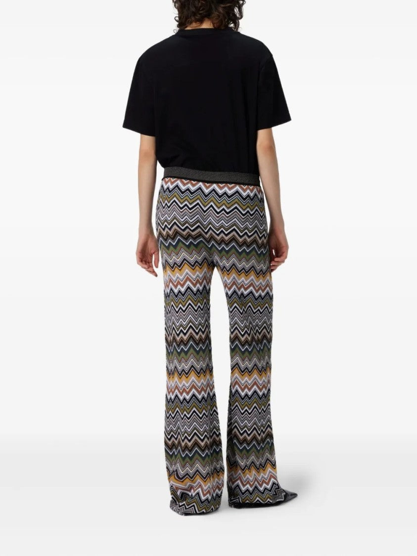 Missoni Wide-Leg Trousers With Vibrant Zigzag Pattern