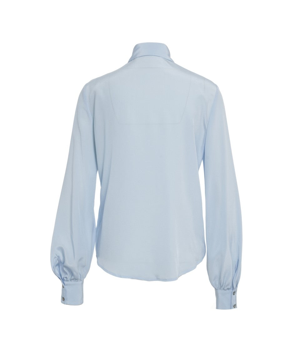 Himon's Ruffled Front Blouse With Classic Collar