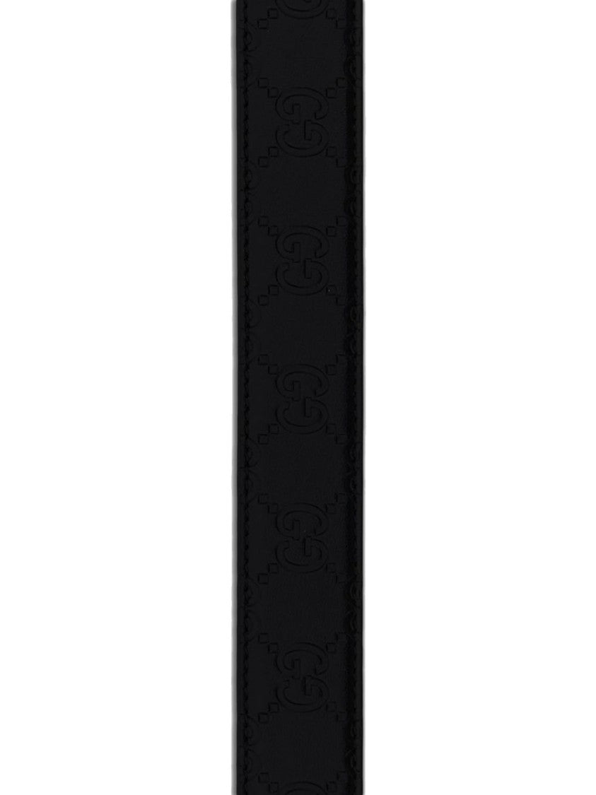 Gucci Black Gold-Tone Double-G Calfskin Belt