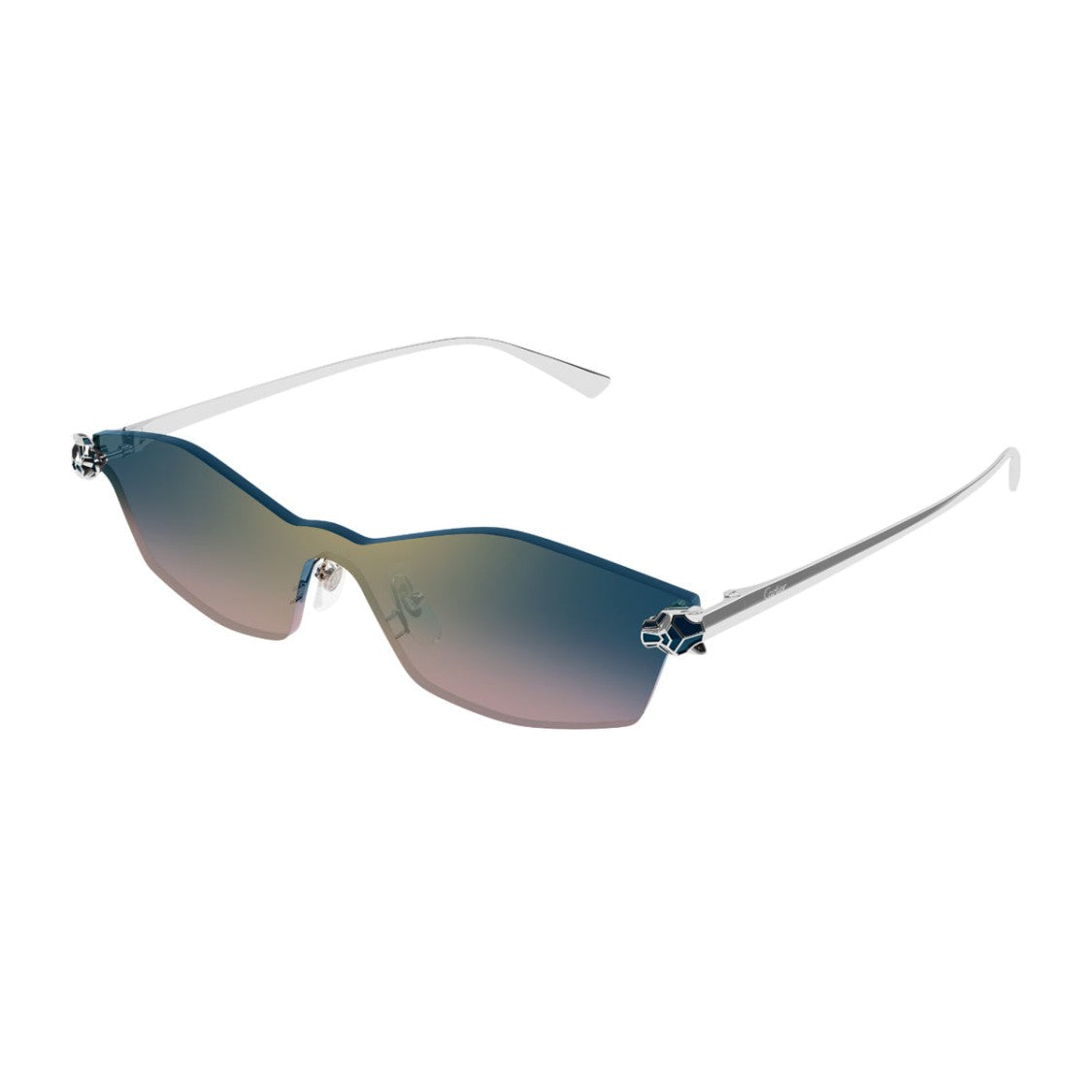 Cartier Panthère De Cartier Rimless Sunglasses With Geometric Lenses