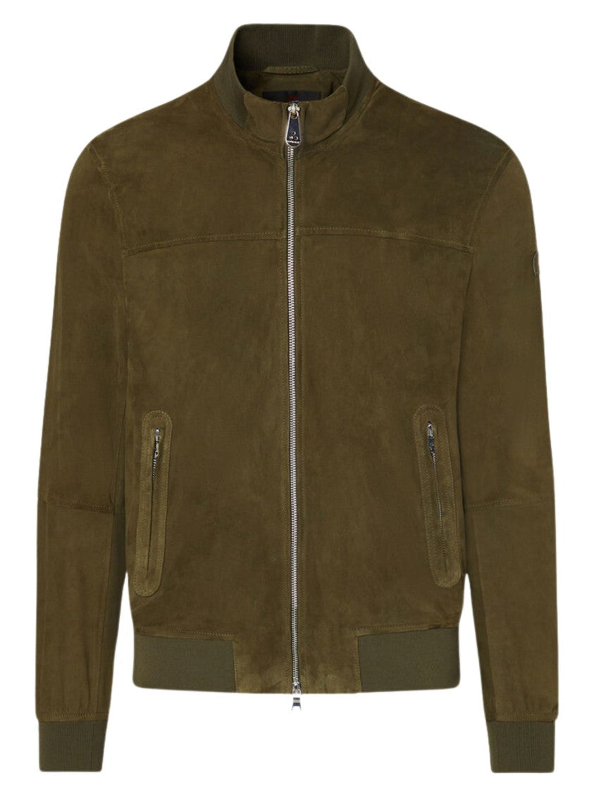 Peuterey Olive Suede Stand-Up Jacket