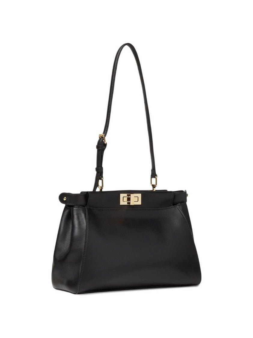 Fendi Black My Peekaboo Small Calfskin Shoulder Bag