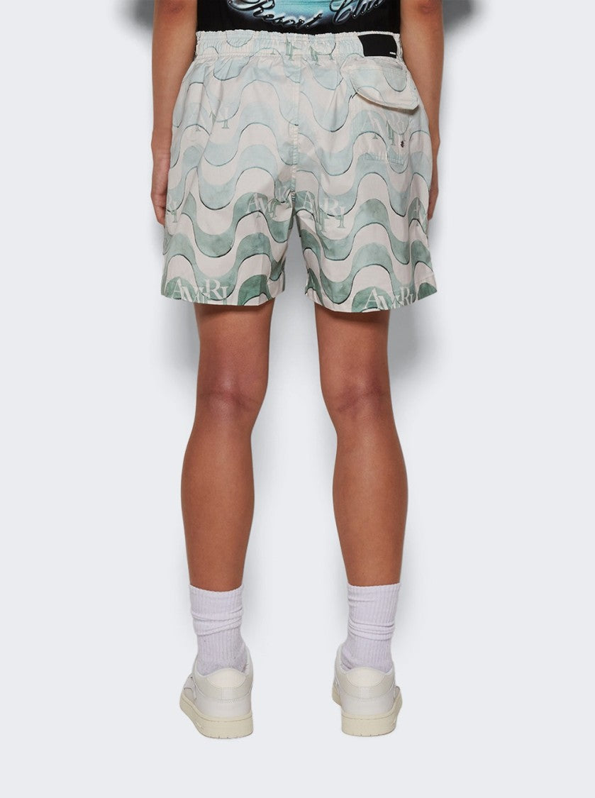 Amiri Staggered Swim Trunk Cerulean