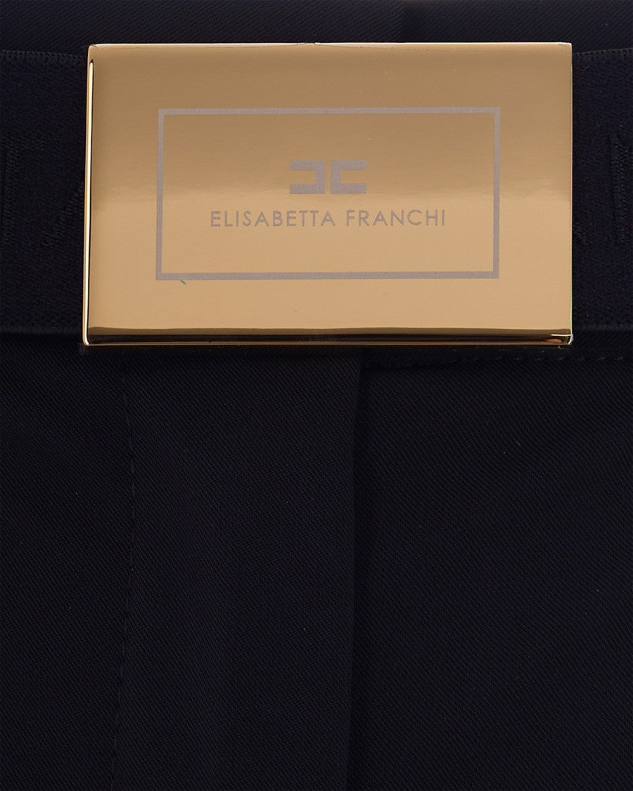 Elisabetta Franchi Black Technical Fabric Pants