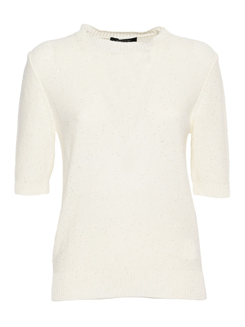 Fabiana Filippi Short-Sleeved Crew Neck Top With Textured Knit