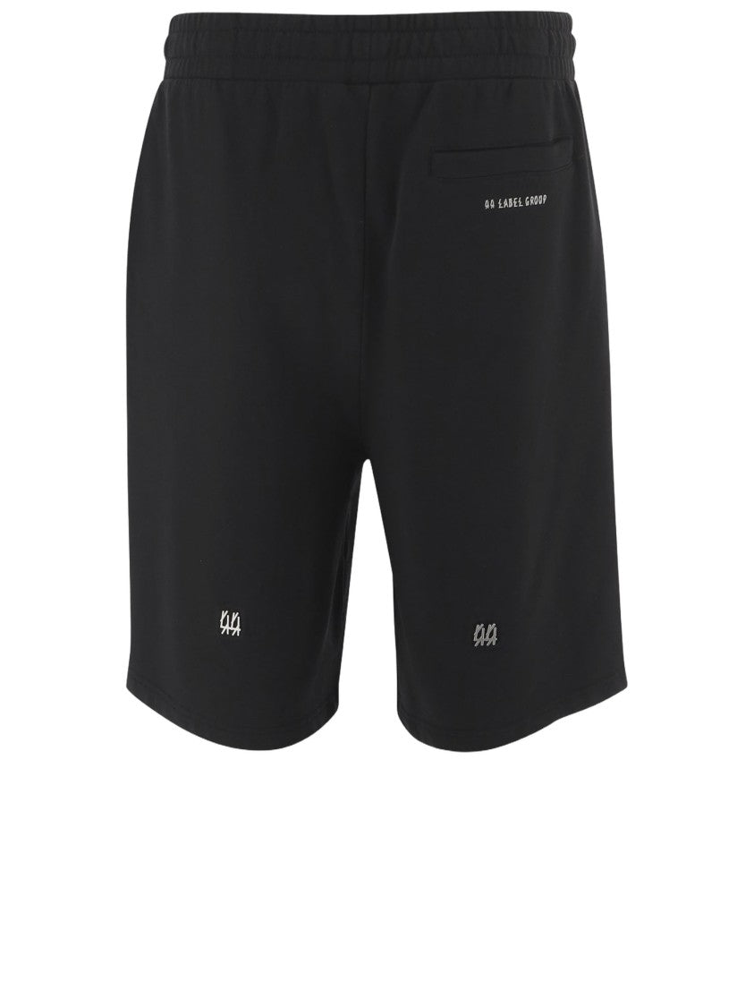 44 Label Group Minimalist Black Cotton Shorts