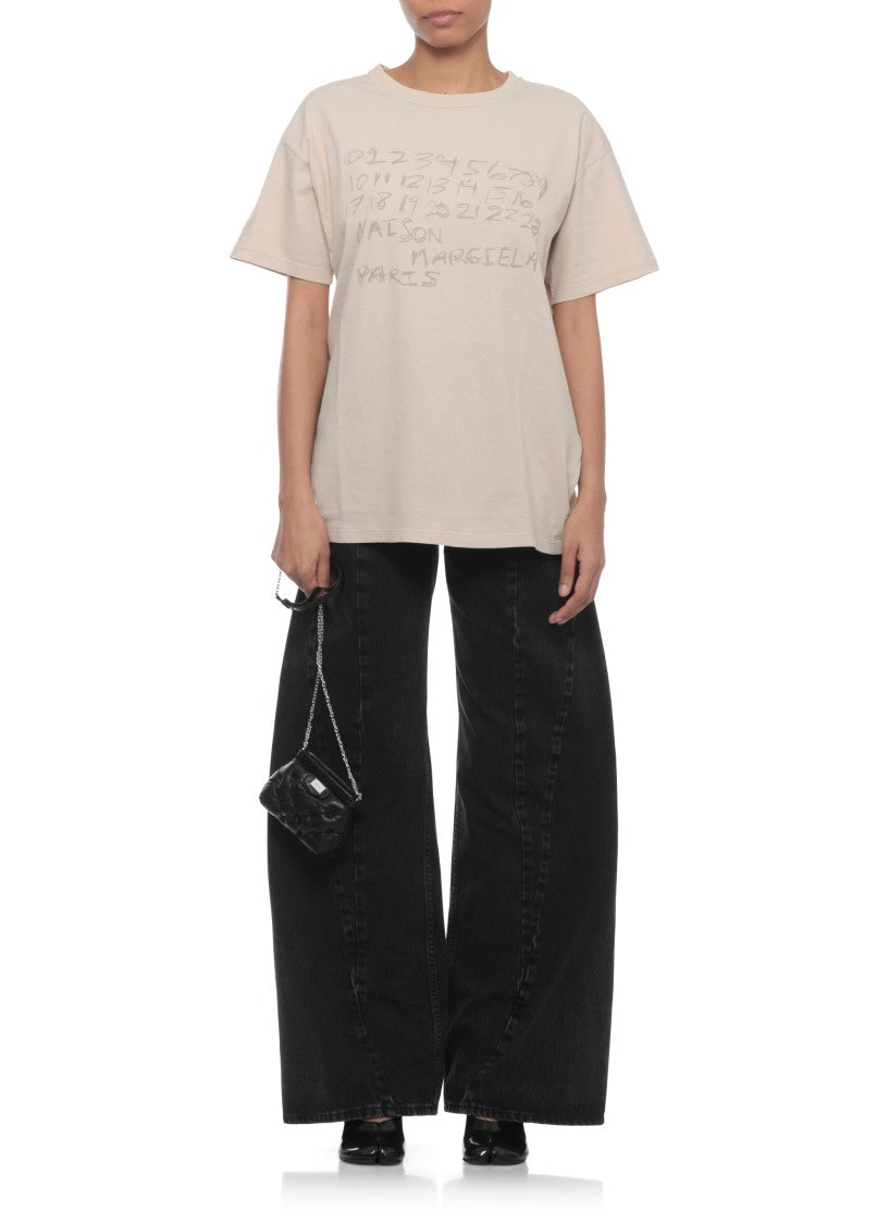 Maison Margiela Beige Printed Cotton T-Shirt