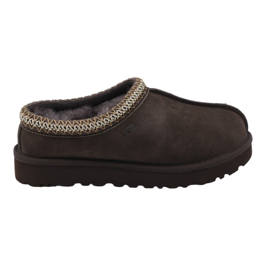 Ugg Plush Brown Suede Slip-On Flats With Braided Trim