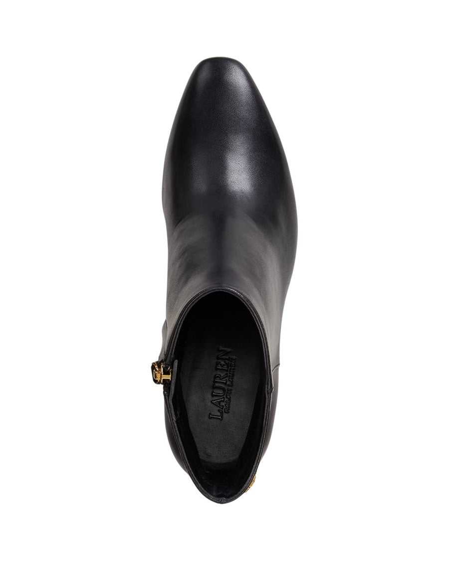 Lauren Ralph Lauren Elegant Leather Demi-Booties With Block Heel