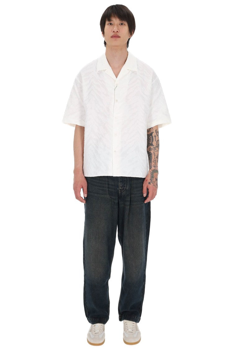 Kenzo Tiger Hawaiian Jacquard Cotton Casual Shirt