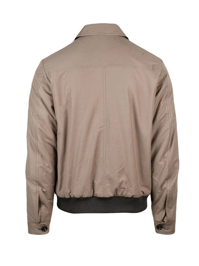 Luigi Borrelli Napoli Brown Quilted Polyester-Blend Jacket