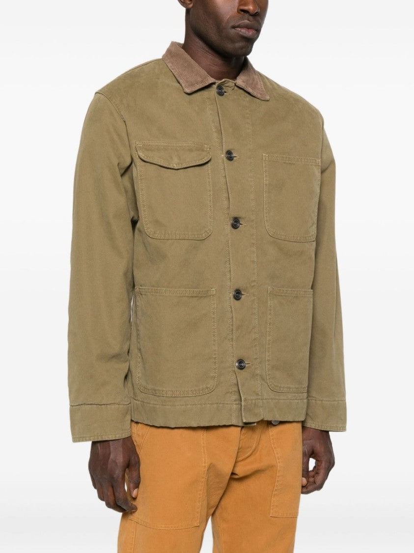 Chesapeake's Khaki Jacket With Contrasting Corduroy Collar