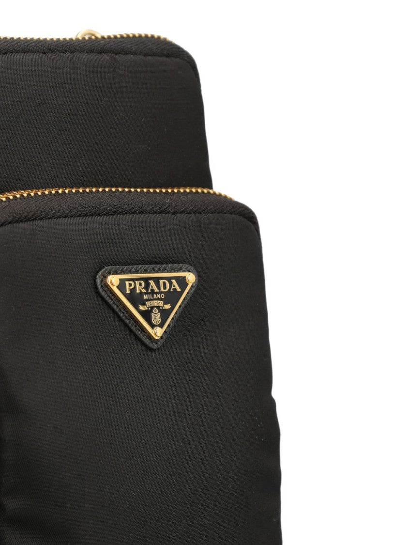 Prada Compact Black Wallet With Gold-Tone Hardware