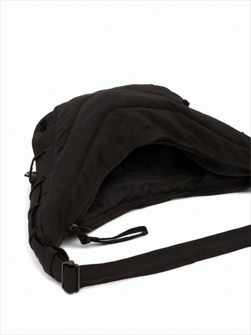 Lemaire Minimalist Black Polyamide Shoulder Bag With Adjustable Strap