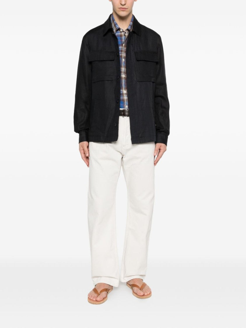 Hèskimo Minimalist Classic Collar Logo Overshirt