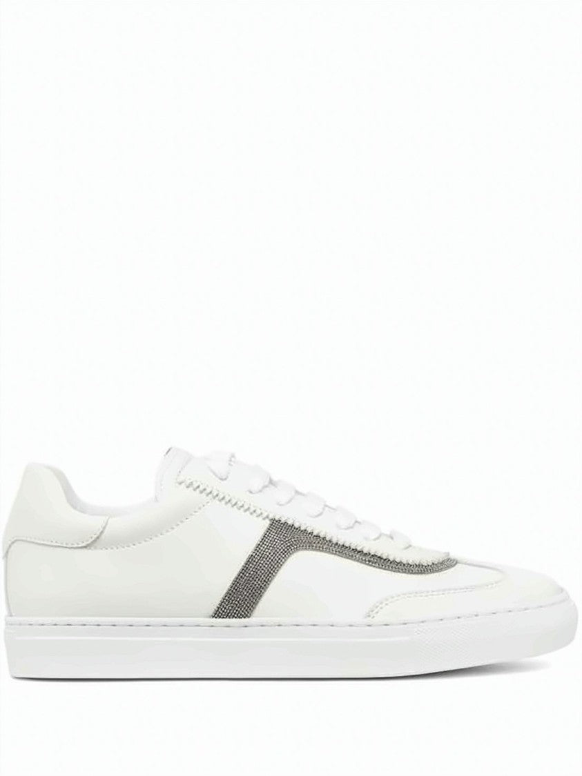 Brunello Cucinelli Low-Top Sneakers With Textured Grey Stripe Detail