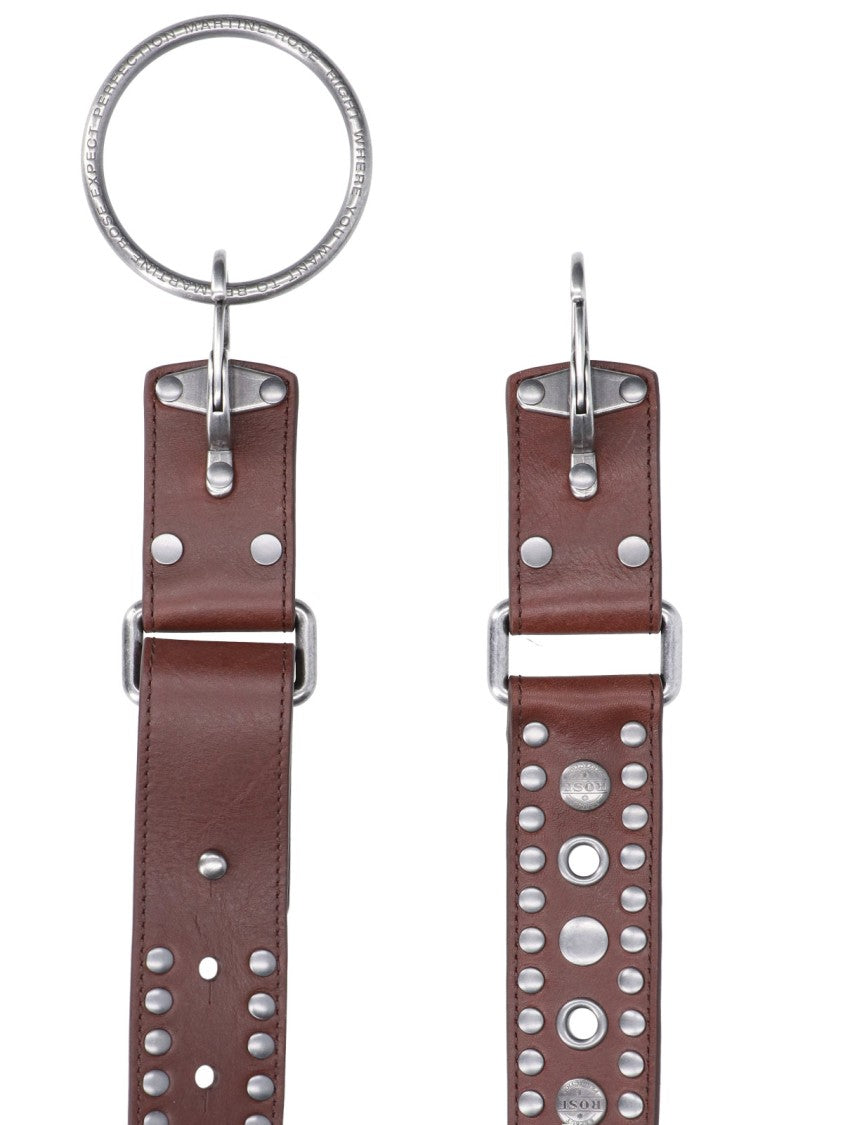 Martine Rose Brown Studded Leather Ring Belt