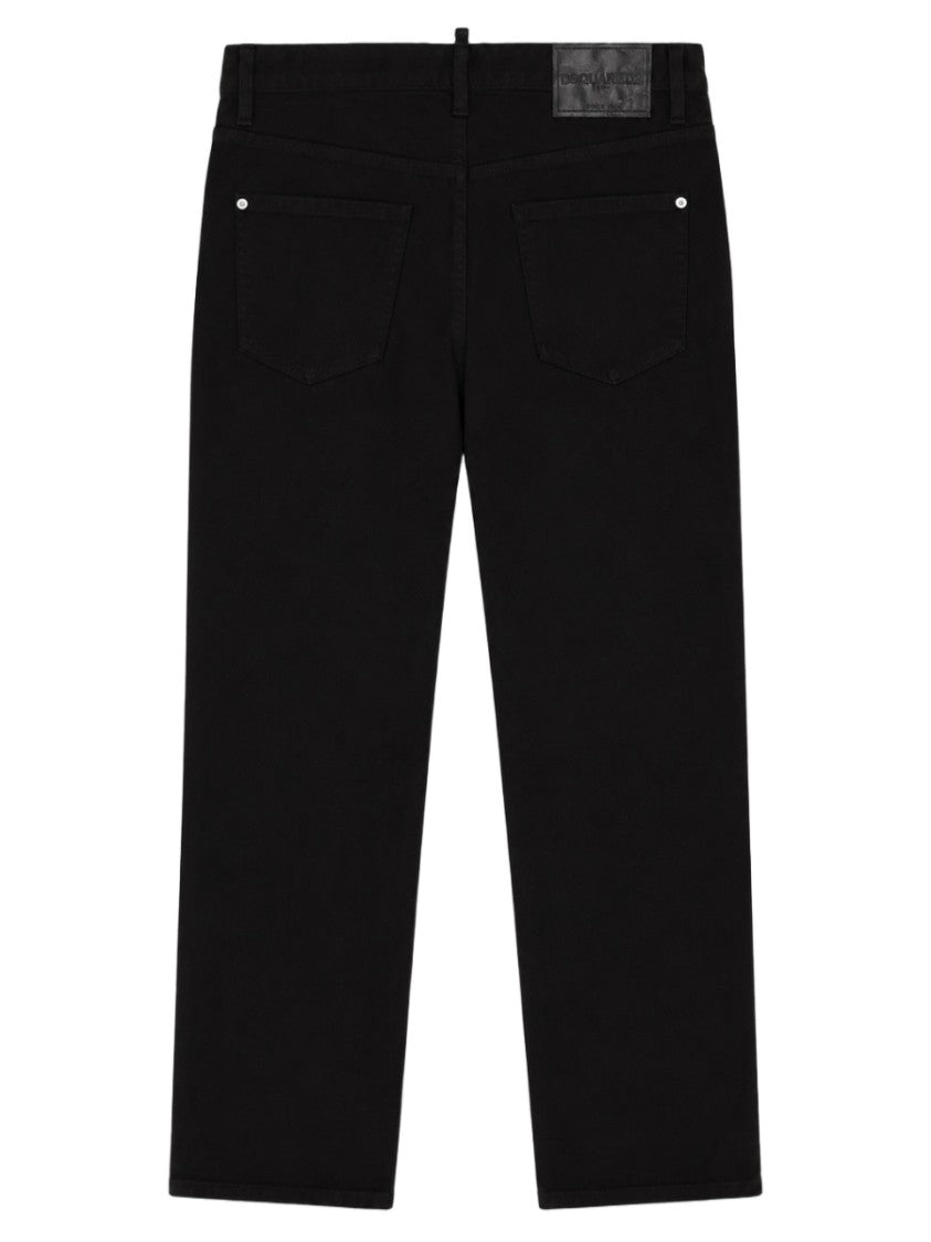 Dsquared2 Black Straight-Leg Five-Pocket Denim Jeans