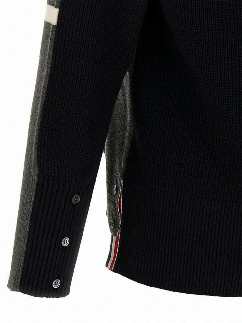 Thom Browne Classic V-Neck Cardigan With Striped Detailing
