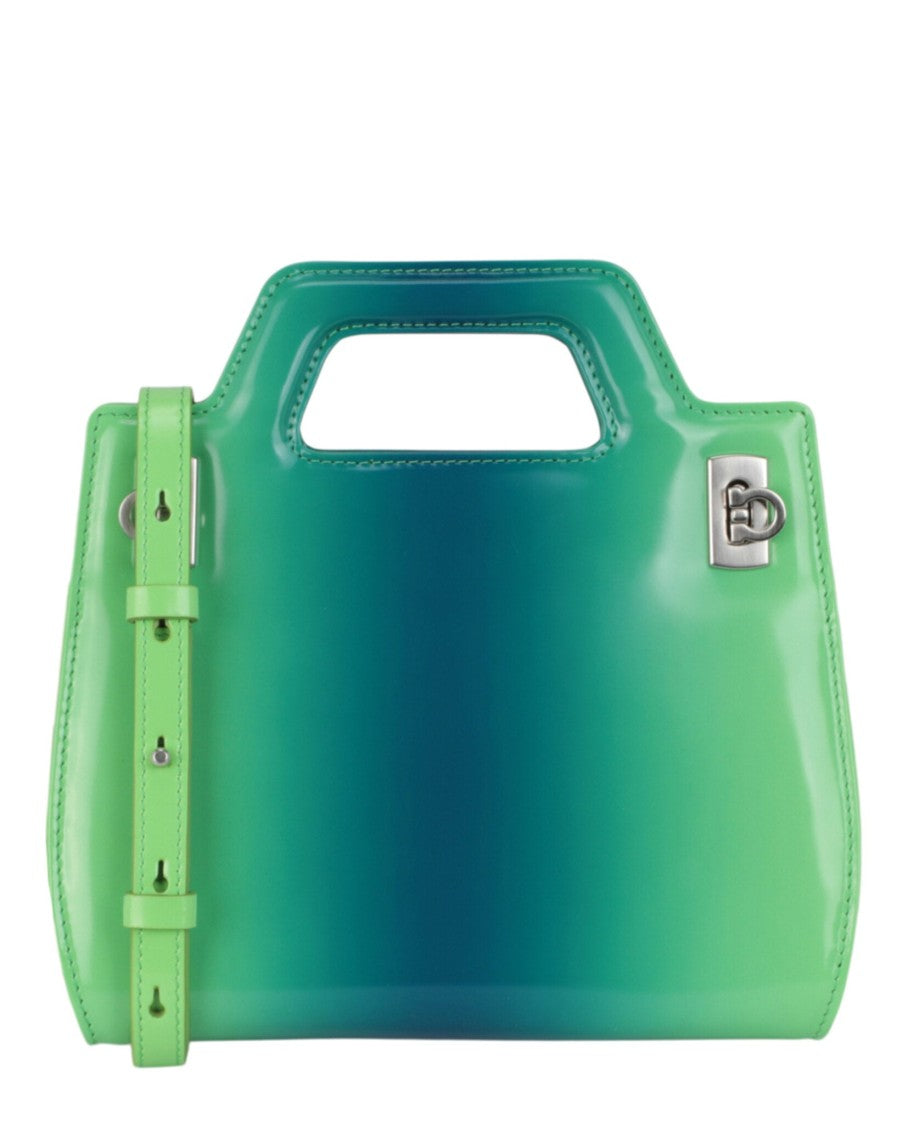 Ferragamo Mini Top-Handle Bag With Ombre Finish And Silver-Tone Hardware