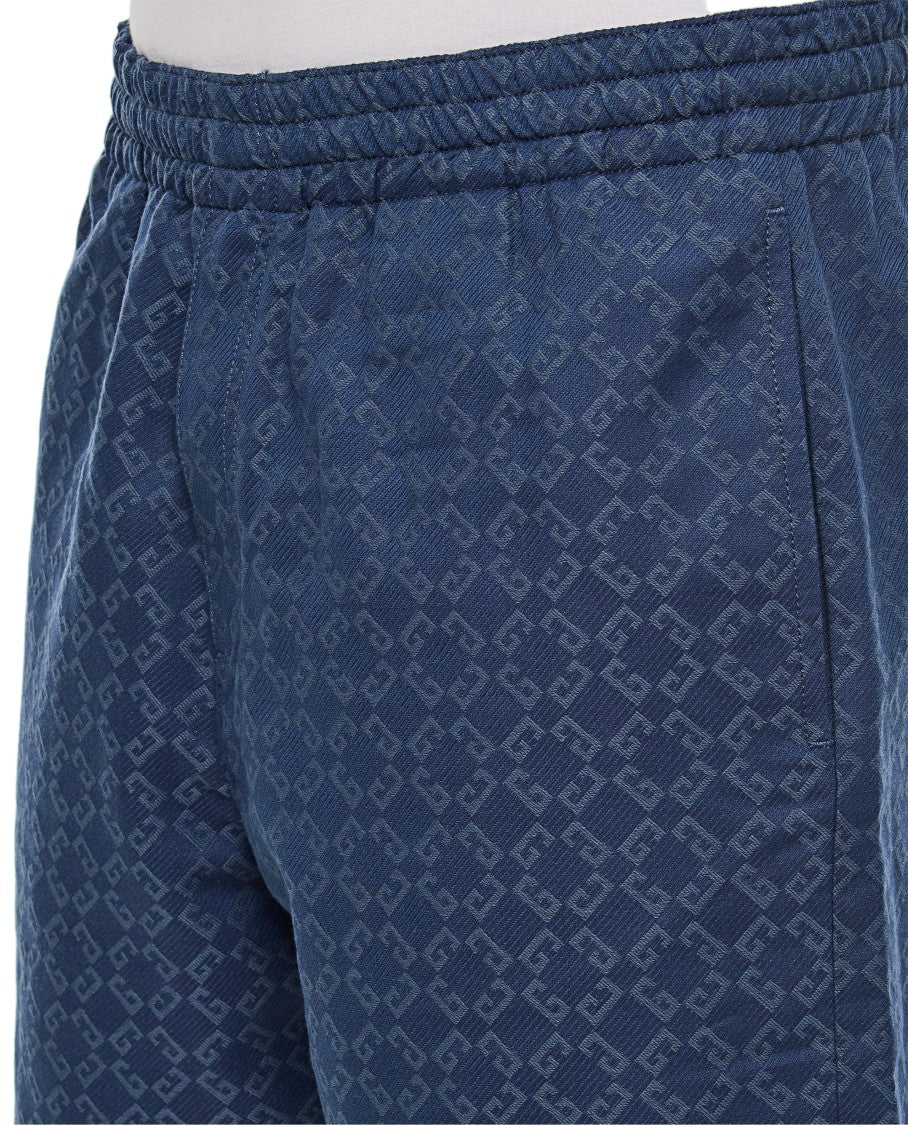 Givenchy Mid-Thigh Relaxed Fit Denim Monogram Shorts