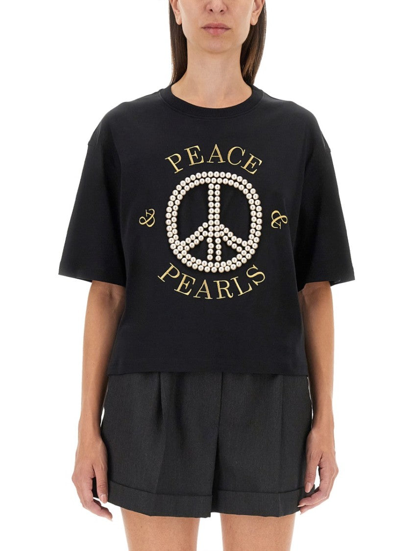 Moschino Cropped Black T-Shirt