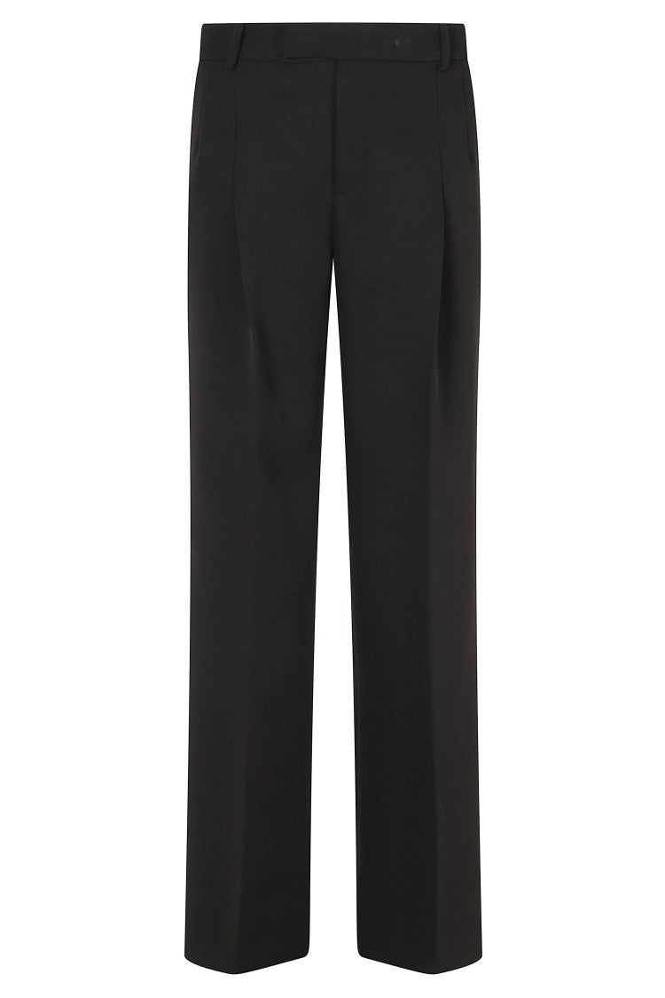 Federica Tosi Black Tailored Wide-Leg Cady Pants
