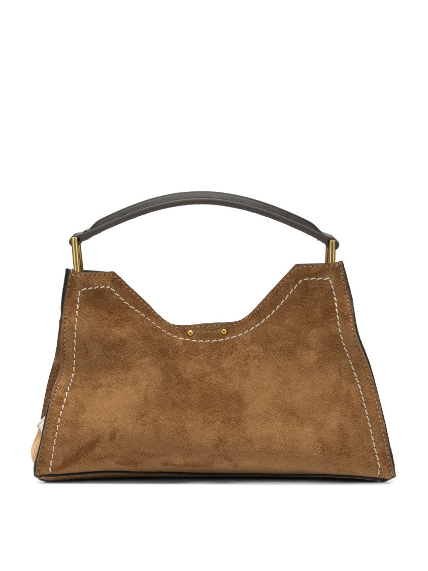 Gianni Chiarini Structured Suede Shoulder Bag With Detachable Strap