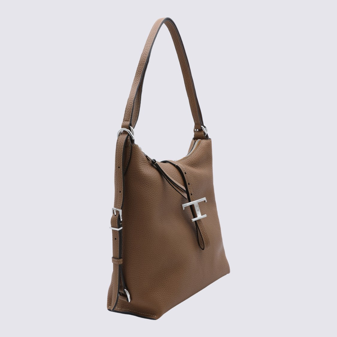 Tod's Structured Handbag With Pebbled Texture And Metallic Clasp