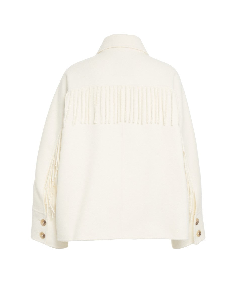Liu Jo Wool Blend Jacket With Fringes