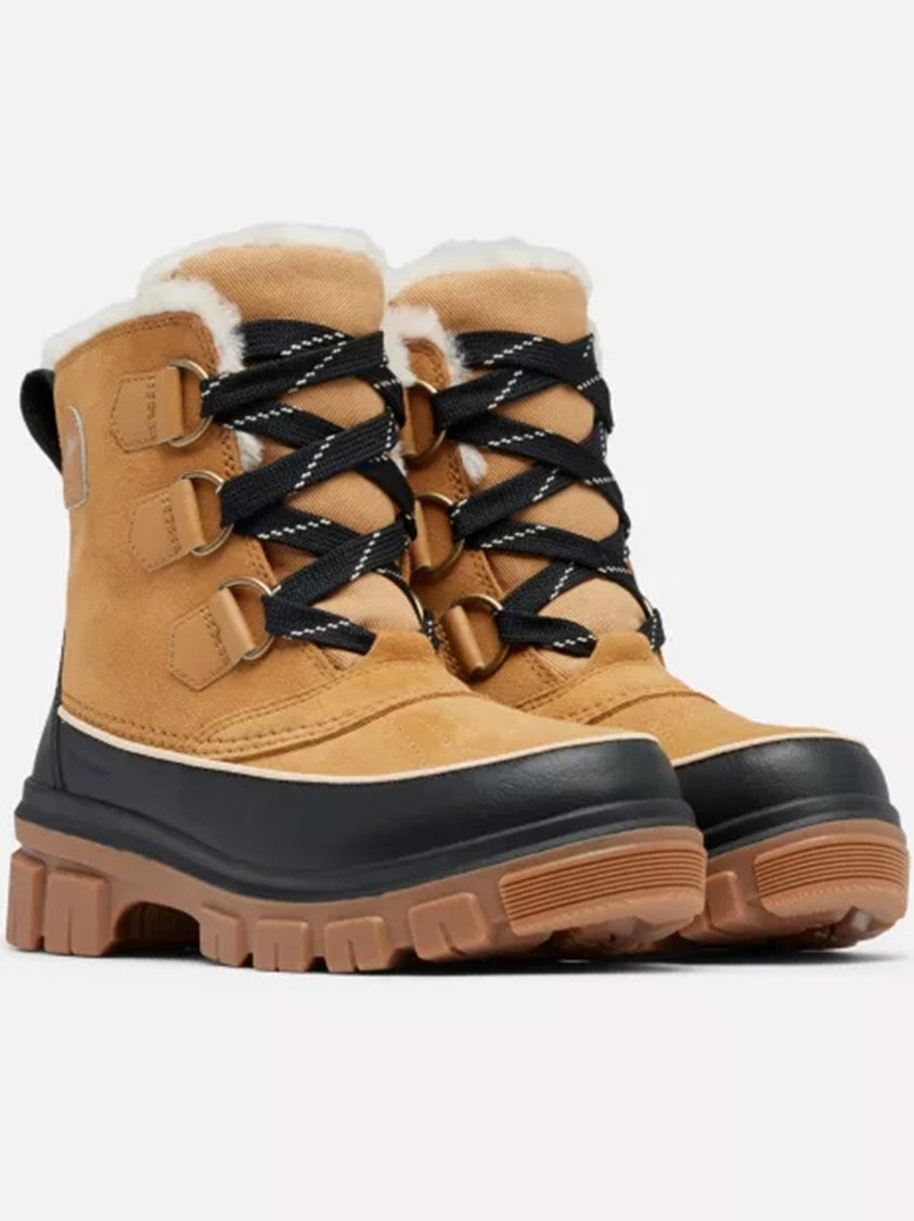 Sorel Ankle-High Rugged Tan Suede Boots With Faux Fur Lining
