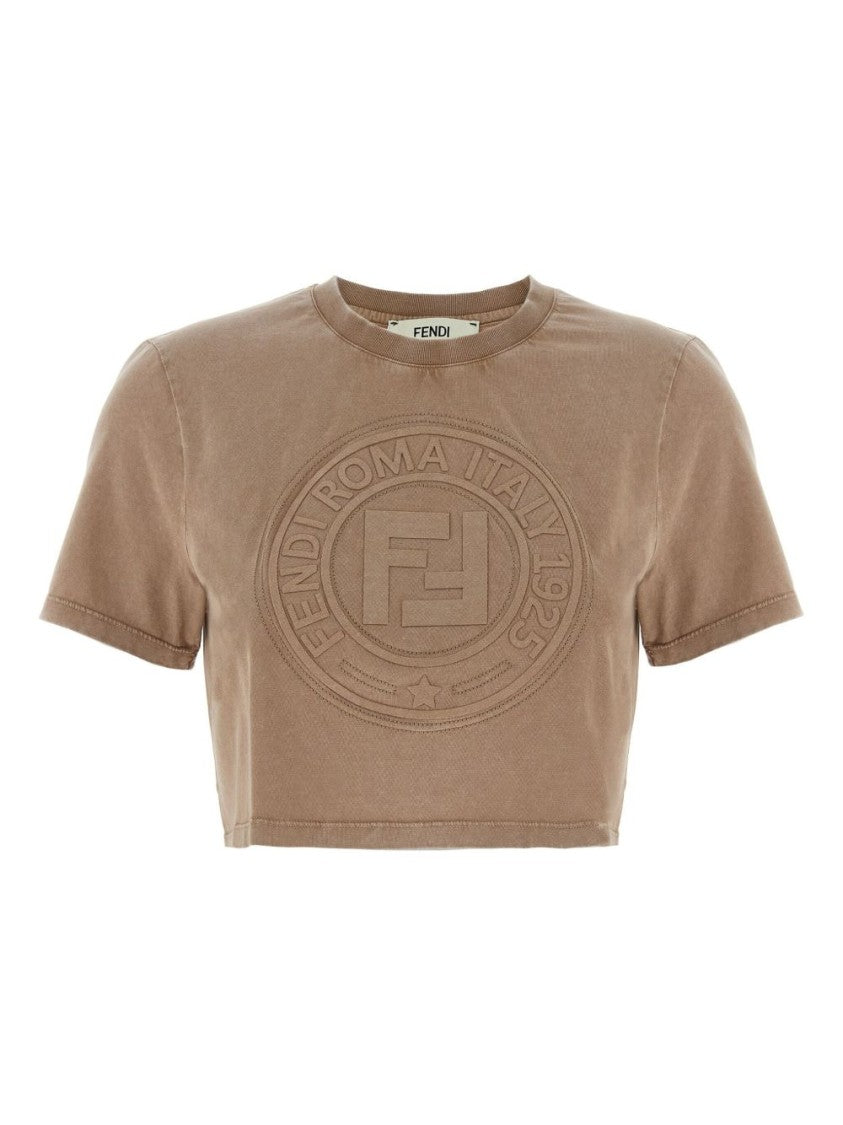 Fendi Cropped Top With Embossed Logo
