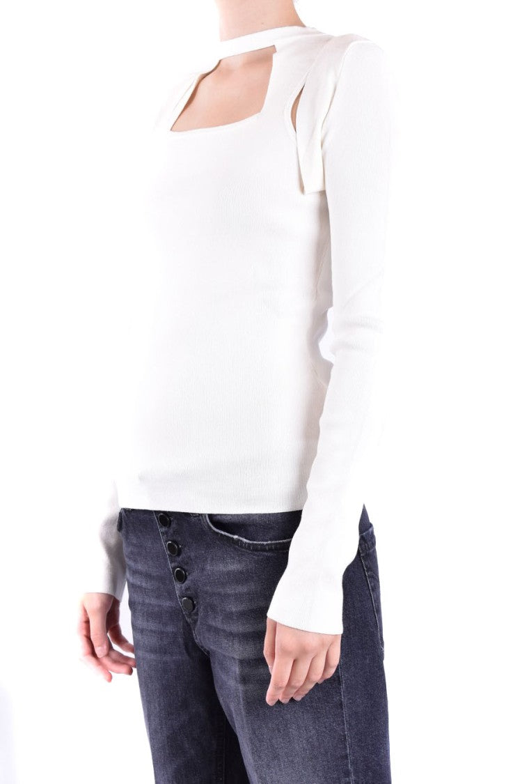 Dondup Square Cut-Out White Sweater