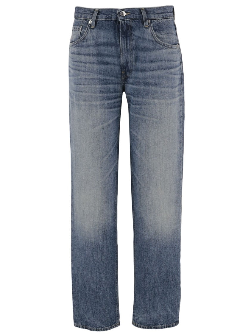 Haikure Washed Cotton Denim Jeans With Classic Five-Pocket Design