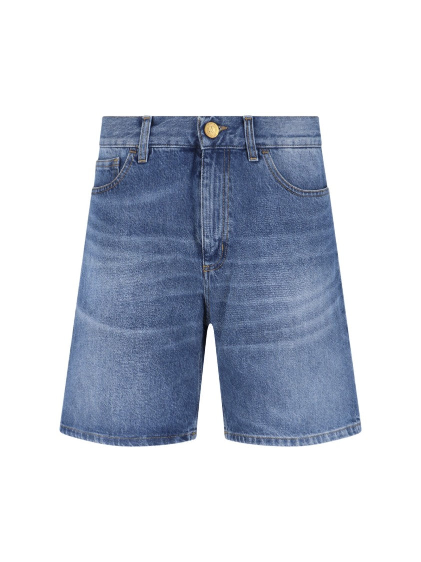 Seafarer Low-Rise Blue Denim Shorts With Five-Pocket Design