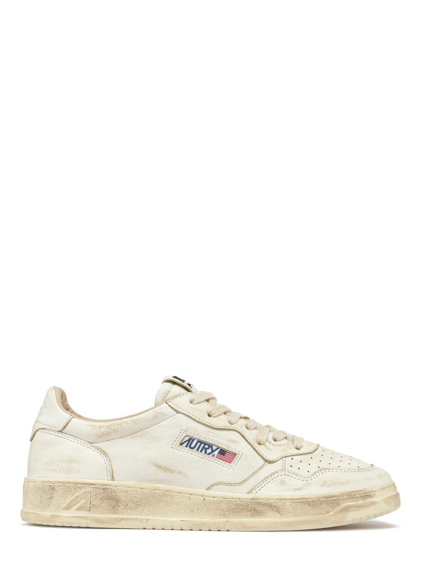 Autry Nappa Leather Low-Top Vintage White Sneakers
