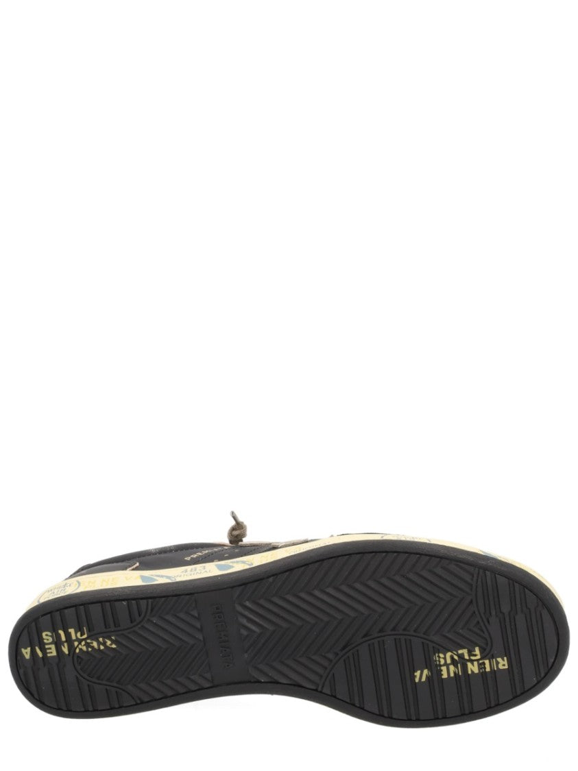 Premiata Perforated Low-Top Sneakers With Contrasting Logo Detail