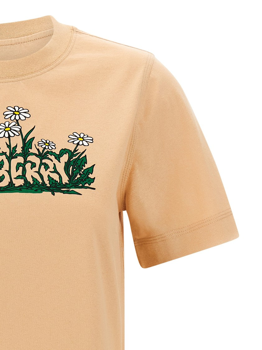 Burberry Vibrant Floral Print Cotton T-Shirt With Classic Crew Neck