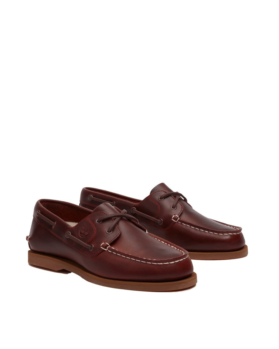 Timberland Classic Boat Shoe In Burgundy Full Grain