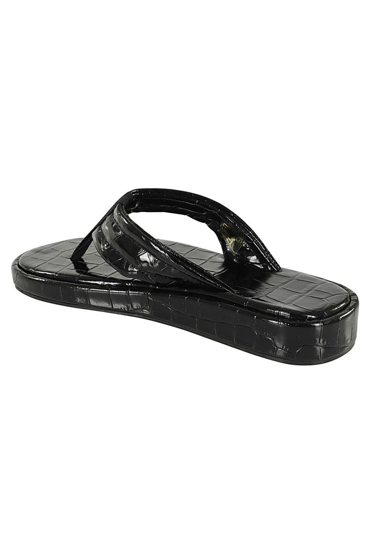 Coperni Black Croco-Embossed Slides